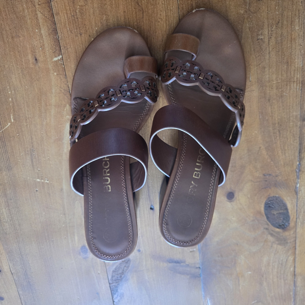 Tory Burch Brown Leather Sandals